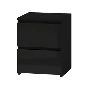 Delancey 2 Drawer Bedside Table Black