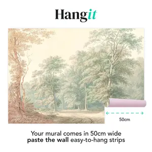 Art For the Home Stately Woodland  Neutral Green Print To Order Fixed Size Mural