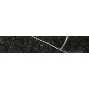 Tinos Black Marquina Marble Effect Matt 80mm x 442mm Porcelain Wall & Floor Tiles (Pack of 30 w/ Coverage of 1.06m2)