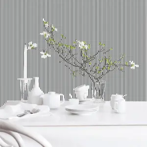 Galerie Simply Stripes 3 Black Regency Stripe Smooth Wallpaper