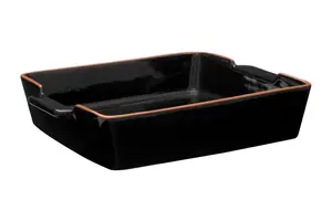 Interiors by Premier Calisto Square Black Glazed Baking Dish