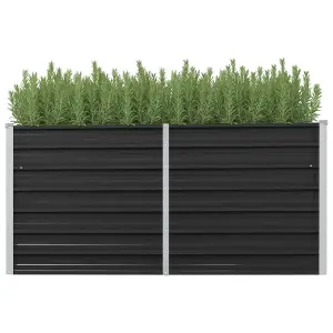 Berkfield Garden Raised Bed Anthracite 160x40x77 cm Galvanised Steel