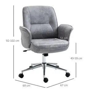 Vinsetto Swivel Computer Office Chair Mid Back Desk Chair for Home, Light Grey