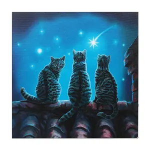 Lisa Parker Wish Upon A Star Light Up Canvas Plaque Blue (30cm x 30cm)