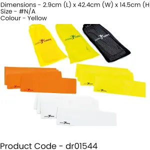 10 PACK 35.5x7.5cm Rectangular Rubber Marker Set - YELLOW Non-Slip Indoor Pitch