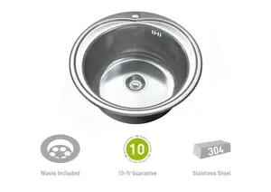 Dihl Single Bowl Stainless Steel Kitchen Sink and Waste 1093