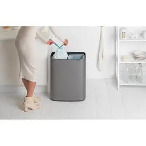 Brabantia Bo 30 Litre + 30 Litre Touch Bin with Two Inner Buckets Platinum / 60