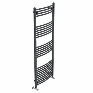 Right Radiators 1600x600 mm Curved Heated Towel Rail Radiator Bathroom Ladder Warmer Anthracite