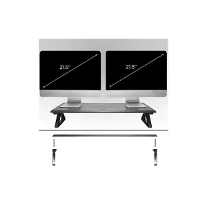 Duronic DM06-2 Monitor Stand Riser 82x30cm, Laptop and Screen Stand for Desktop, 10kg Capacity, MDF Wood - black