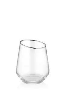 Rozi Gina Collection Slanted Tumblers, Set of 6 - Silver