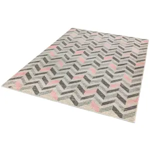 Colt CL09 Chevron Rugs in Pink by Asiatic - 120x170cm