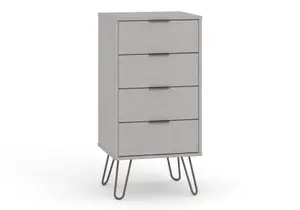 Core Products Augusta Grey Industrial 4 drawer narrow chest