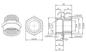 PEPTE 3/4 Inch NPT Female to BSP Male Thread Adaptor American to UK Thread