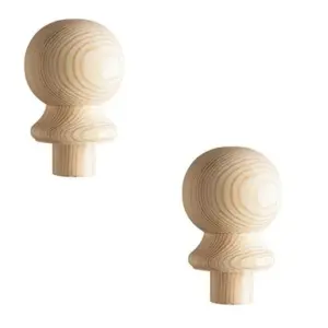 2 x Pine Full Ball Stair Newel Cap For Stair Post  BCMC2P