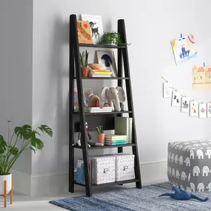 Arelious Ladder Bookcase Black