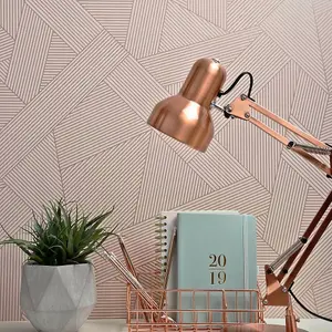 Crown Wallpaper Emporium Duke Rose Gold Glitter Geometric M1463