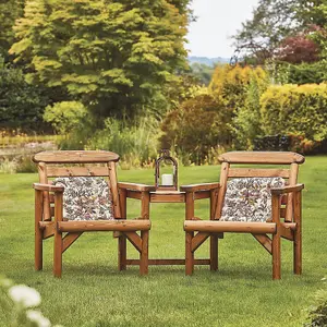 Woodshaw Thornton Wooden Rustic Alcove Companion Love Seat Garden Chair 2 Seater