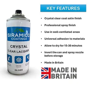 Crystal Clear Lacquer - 400ml - Gloss Finish - Multi-Surface Lacquer Spray