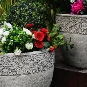 Pair of Large Lace Garden Flowerpots