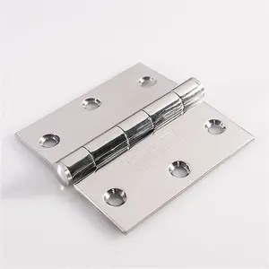 PAIR 76 x 76 x 2mm Standard Bearing Door Hinge Bright Stainless Steel