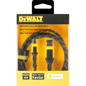 Dewalt Micro USB Charging Cable USB-A Andriod 4ft 1.2m Reinforced Braided Cable