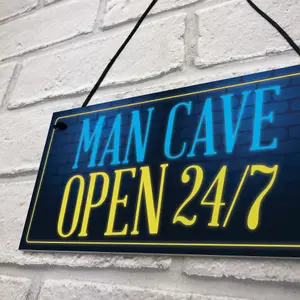 Red Ocean Man Cave Signs And Plaques Neon Effect Shed Sign Door Wall Plaque Dad Grandad Gift