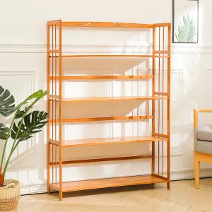 4-Tier Freestanding Bamboo Bookshelf Book Rack Organizer for Living Room Study Room Office 127 cm(H)