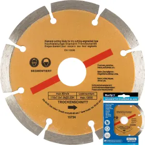 BlueSpot Segmented Diamond Cutting Blade Disc Gold Dry 115mm 4.5"