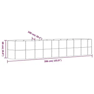 Berkfield Garden Planter Powder-coated Steel 396x100x68 cm Anthracite