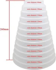 AirTeck-UK Universal Ventilation System Reducer - 80/200 mm Diameter Transition Tube Connector for Efficient and Quiet Ventilation