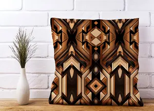 Black And Brown Intricate Pattern Cushions 60cm x 60cm