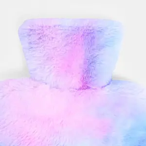 Tie Dye Hot Water Bottle Faux Fur Soft Fluffy Fleece Winter Warmer with Cover