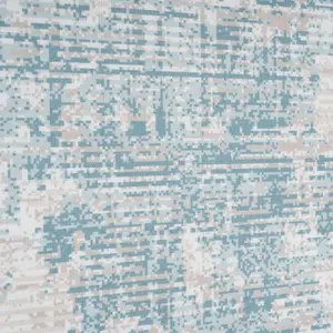 Washable Non-Slip Pastel Blue Abstract Area Rug 80cm x 150cm