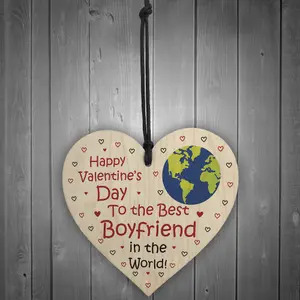 Valentines Gifts For Boyfriend Hanging Wooden Heart LOVE Gift For Him Keepsake