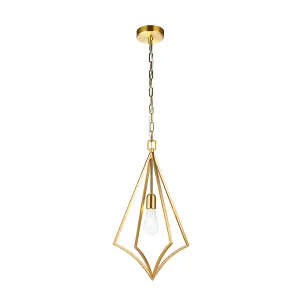 Elstead Feiss Nico Wire Frame Pendant Ceiling Light Burnished Brass