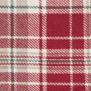 Woven Check Print Pair of Curtains, Red - 66 x 90