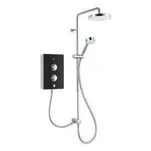 Mira Decor Dual Black onyx Manual Electric Shower, 10.8kW