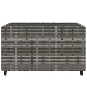 Berkfield Square Garden Coffee Table Grey 50x50x30 cm Poly Rattan