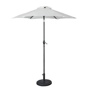 2m Garden Parasol with Crank & Tilt Function - Cream - Including cover