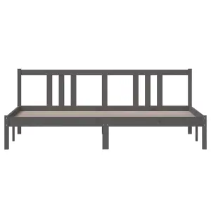 Berkfield Bed Frame Grey Solid Wood 180x200 cm Super King Size