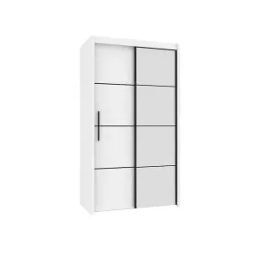 Modern White Matt Inova Sliding Door Wardrobe W1200mm H2160mm D620mm - Mirrored Doors, Spacious Storage