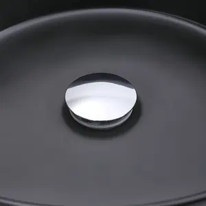 Round Black Ceramic Countertop Basin Bathroom Sink W 360 mm