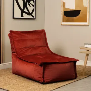 icon Dolce Lounger Bean Bag Terracotta Velvet Bean Bag Chair