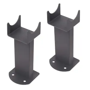 Right Radiators Pair of Anthracite Floor Mounting Feet for Oval Column Designer Radiator