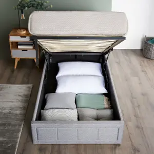 Small Double Ottoman Storage Bed Frame Gas Lifting