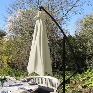 3m Cantilever Garden Parasol Hanging Umbrella