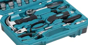 Makita E-10899 76 Piece Maintenance Kit Hand Tool Socket Set Wrench Plier Hammer