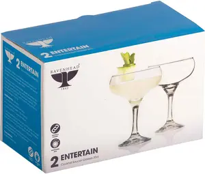 Ravenhead 41.623 Entertain Set of 2 Cocktail Saucer Glasses, 22 x 11 x 14 cm