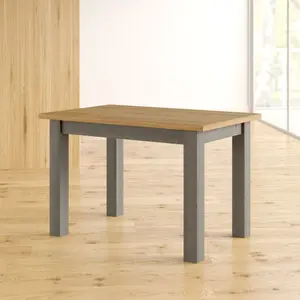 Pine Solid Wood Dining Table Grey / Brown / 78cm H x 120cm L x 78cm W