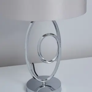 Inlight Hercule Spiral Polished Silver effect Table lamp